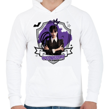 PRINTFASHION Wednesday firka - Férfi kapucnis pulóver - Fehér férfi pulóver, kardigán