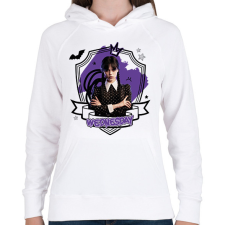 PRINTFASHION Wednesday firka - Női kapucnis pulóver - Fehér női pulóver, kardigán