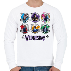 PRINTFASHION Wednesday friends firka - Férfi pulóver - Fehér