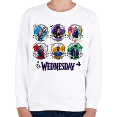 PRINTFASHION Wednesday friends firka - Gyerek pulóver - Fehér