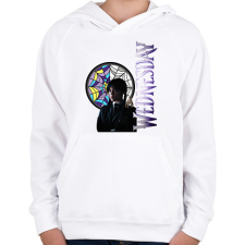 PRINTFASHION Wednesday - Gyerek kapucnis pulóver - Fehér gyerek pulóver, kardigán