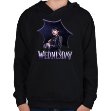 PRINTFASHION Wednesday - Gyerek kapucnis pulóver - Fekete gyerek pulóver, kardigán
