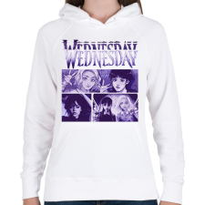 PRINTFASHION Wednesday - Női kapucnis pulóver - Fehér női pulóver, kardigán