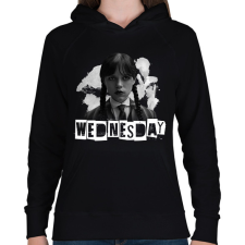 PRINTFASHION wednesday - Női kapucnis pulóver - Fekete női pulóver, kardigán