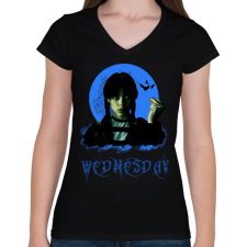 PRINTFASHION wednesday - Női V-nyakú póló - Fekete női póló