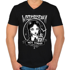 PRINTFASHION Wednesday not today 2 - Férfi V-nyakú póló - Fekete