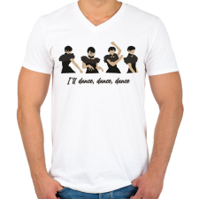 PRINTFASHION Wednesday tánc - Férfi V-nyakú póló - Fehér férfi póló