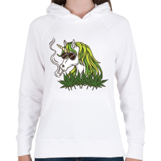 PRINTFASHION WeedCorn - Női kapucnis pulóver - Fehér