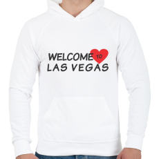 PRINTFASHION Welcome to Las Vegas - Férfi kapucnis pulóver - Fehér