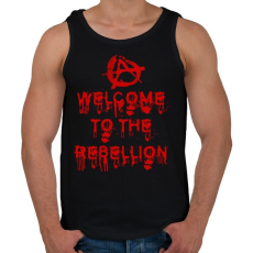 PRINTFASHION Welcome To The Rebellion - Férfi atléta - Fekete