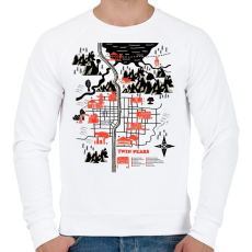 PRINTFASHION Welcome to twinpeaks - Férfi pulóver - Fehér