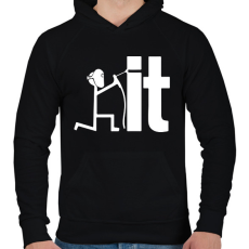 PRINTFASHION Weld it - Férfi kapucnis pulóver - Fekete