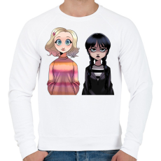 PRINTFASHION Wendesday Addams - Férfi pulóver - Fehér