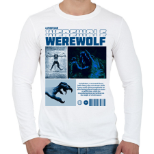 PRINTFASHION Werewolf - Férfi hosszú ujjú póló - Fehér férfi póló