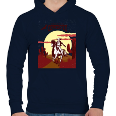 PRINTFASHION Western Cowboys - Férfi kapucnis pulóver - Sötétkék