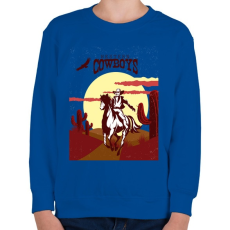 PRINTFASHION Western Cowboys - Gyerek pulóver - Királykék