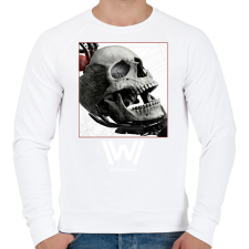 PRINTFASHION WestWorld skull - Férfi pulóver - Fehér férfi pulóver, kardigán