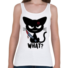 PRINTFASHION What? - Gyilkos cica / Késes macska / horror macska / mérges cicus - Női atléta - Fehér