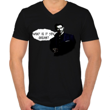 PRINTFASHION WHAT IS IT YOU DESIRE? - Férfi V-nyakú póló - Fekete férfi póló