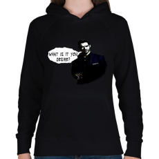 PRINTFASHION WHAT IS IT YOU DESIRE? - Női kapucnis pulóver - Fekete