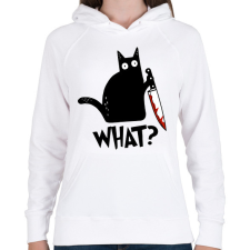 PRINTFASHION What? - Női kapucnis pulóver - Fehér női pulóver, kardigán