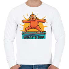 PRINTFASHION What's sup - Férfi pulóver - Fehér férfi pulóver, kardigán