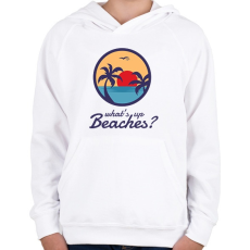 PRINTFASHION What's up Beaches? - Gyerek kapucnis pulóver - Fehér