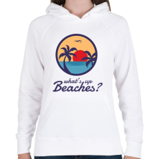 PRINTFASHION What's up Beaches? - Női kapucnis pulóver - Fehér