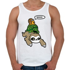 PRINTFASHION Wheee - Férfi atléta - Fehér atléta, trikó