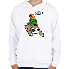 PRINTFASHION Wheee - Gyerek kapucnis pulóver - Fehér gyerek pulóver, kardigán