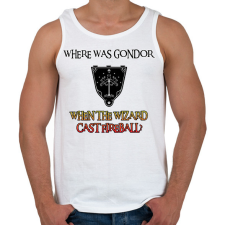 PRINTFASHION Where was Gondor? (fireball) - Férfi atléta - Fehér atléta, trikó