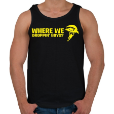 PRINTFASHION Where We Droppin Boys - Férfi atléta - Fekete atléta, trikó