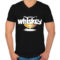 PRINTFASHION whiskas whiskey - Férfi V-nyakú póló - Fekete