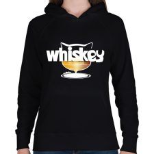 PRINTFASHION whiskas whiskey - Női kapucnis pulóver - Fekete női pulóver, kardigán