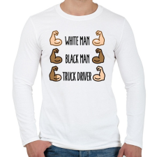 PRINTFASHION White Man, Black Man - Férfi hosszú ujjú póló - Fehér férfi póló