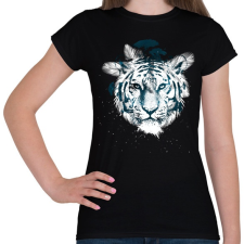 PRINTFASHION White tiger - Női póló - Fekete női póló