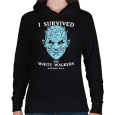 PRINTFASHION White Walkers - Női kapucnis pulóver - Fekete