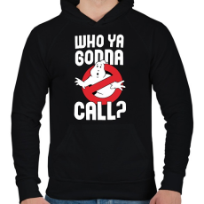 PRINTFASHION Who ya gonna call? - Férfi kapucnis pulóver - Fekete
