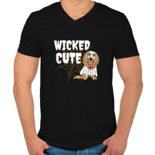 PRINTFASHION Wicked cute - Férfi V-nyakú póló - Fekete férfi póló