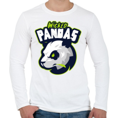 PRINTFASHION Wicked Pandas - Férfi hosszú ujjú póló - Fehér