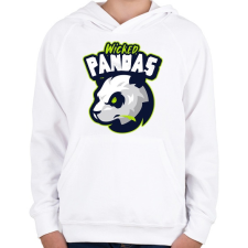 PRINTFASHION Wicked Pandas - Gyerek kapucnis pulóver - Fehér gyerek pulóver, kardigán