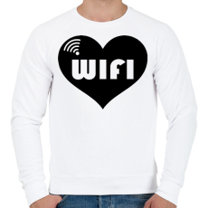 PRINTFASHION Wifi - páros2 - Férfi pulóver - Fehér