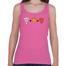 PRINTFASHION Wifi + Pizza = Love - Női atléta - Rózsaszín női trikó