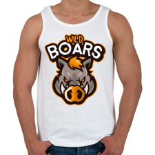 PRINTFASHION Wild Boars - Férfi atléta - Fehér atléta, trikó