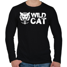 PRINTFASHION Wild Cat - Férfi hosszú ujjú póló - Fekete