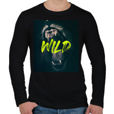 PRINTFASHION Wild - Férfi hosszú ujjú póló - Fekete férfi póló