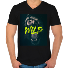 PRINTFASHION Wild - Férfi V-nyakú póló - Fekete férfi póló