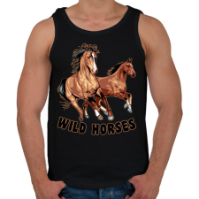 PRINTFASHION Wild horses - Férfi atléta - Fekete atléta, trikó