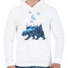 PRINTFASHION wild life - Férfi kapucnis pulóver - Fehér férfi pulóver, kardigán