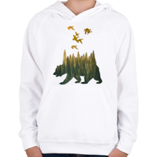 PRINTFASHION wild life - Gyerek kapucnis pulóver - Fehér